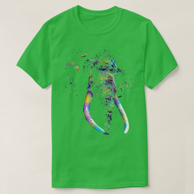 Colorful Indian Elephant Vår Färg T Shirt (Design framsida)