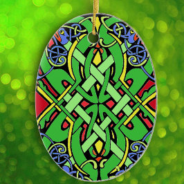 Colorful Irish Celtic Knot Julgransprydnad Keramik