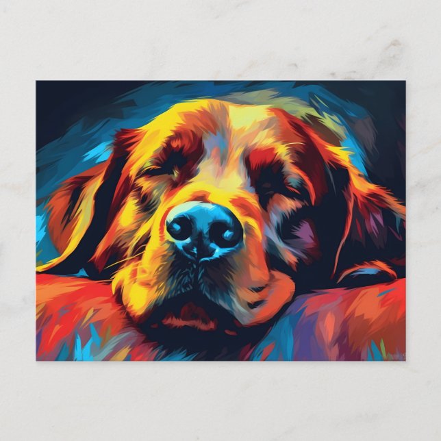 Colorful Irish Setter sover Vykort (Framsida)