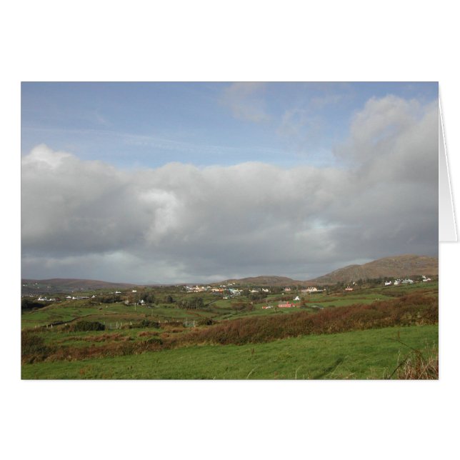Colorful Irish Village Scene. OBS Kort (Framsidan Horizontal)