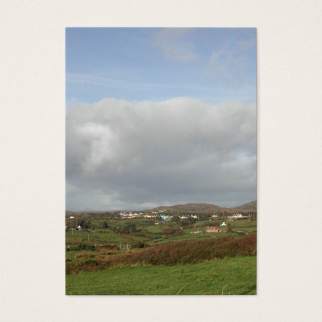 Colorful Irish Village Scene. Visitkort (Framsidan)