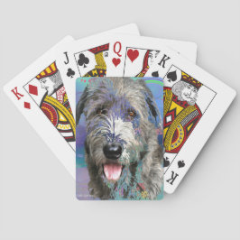 Colorful Irish Wolfhound Art Work Casinokort