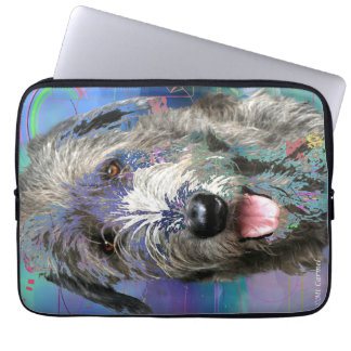 Colorful Irish Wolfhound Art Work Laptop Fodral