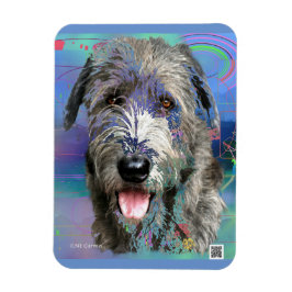 Colorful Irish Wolfhound Artwork Magnet