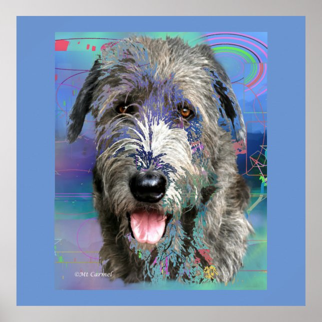 Colorful Irish Wolfhound Artwork Poster (Framsidan)