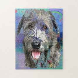 Colorful Irish Wolfhound Artwork Pussel