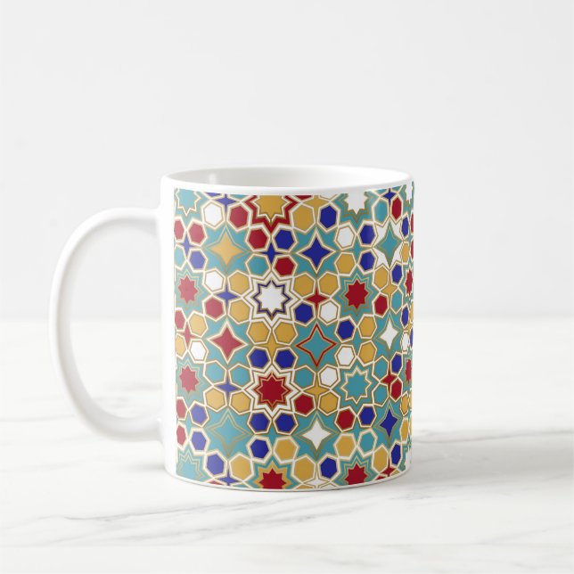 Colorful Islamic Mosaic Seamless Mönster Kaffemugg (Vänster)