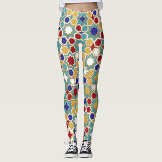 Colorful Islamic Mosaic Seamless Mönster Leggings