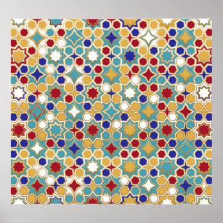Colorful Islamic Mosaic Seamless Mönster Poster
