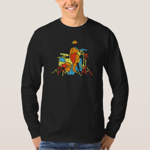 Colorful Jazz Drummer Modern Stil T Shirt