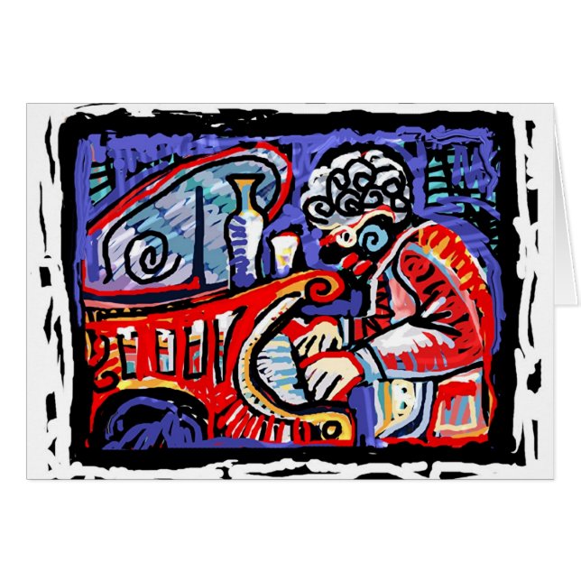 *Colorful Jazz* Hälsningskort (Framsidan Horizontal)