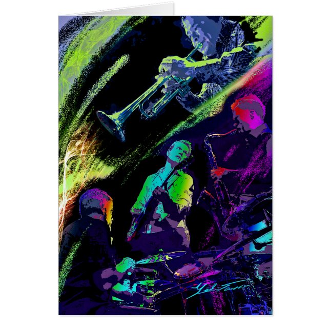 Colorful Jazz Hälsningskort (Framsidan)