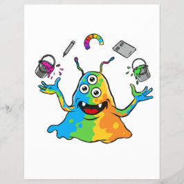 Colorful Jelly Alien Juggling Cute Art Monster Whi Reklamblad