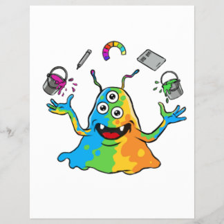 Colorful Jelly Alien Juggling Cute Art Monster Whi Reklamblad