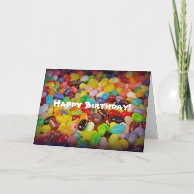 Colorful Jelly Beans Birthday Kort (Framsida)