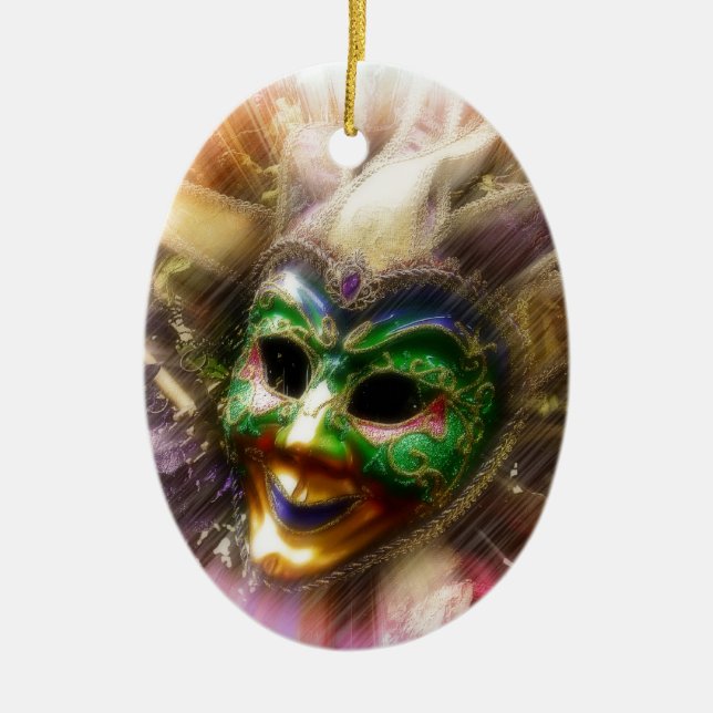 Colorful Jester Julgransprydnad Keramik (Framsidan)