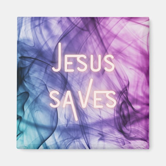 Colorful Jesus Saves Magnet (Framsidan)