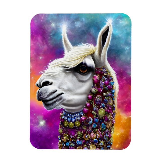 Colorful Jeweled Llama Magnet (Vertikal)