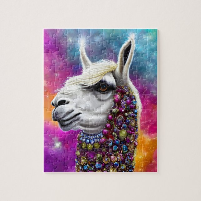 Colorful Jeweled Llama Pussel (Vertikal)