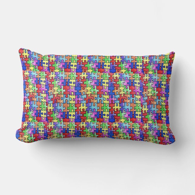Colorful Jigsaw Puzzle Pattern Lumbarkudde (Framsida)
