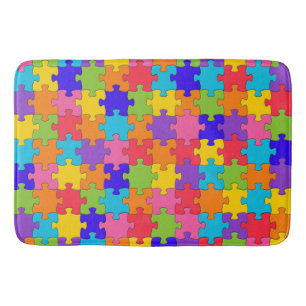 Colorful Jigszawa Puzzle Badrumsmatta