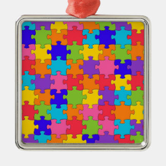 Colorful Jigszawa Puzzle Delarare Lycklig Puzzler Julgransprydnad Metall