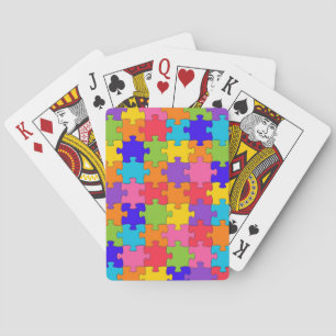 Colorful Jigszawa Puzzle Delarare Lycklig Puzzler Spelkort