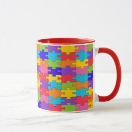 Colorful Jigszawa Puzzle Mugg