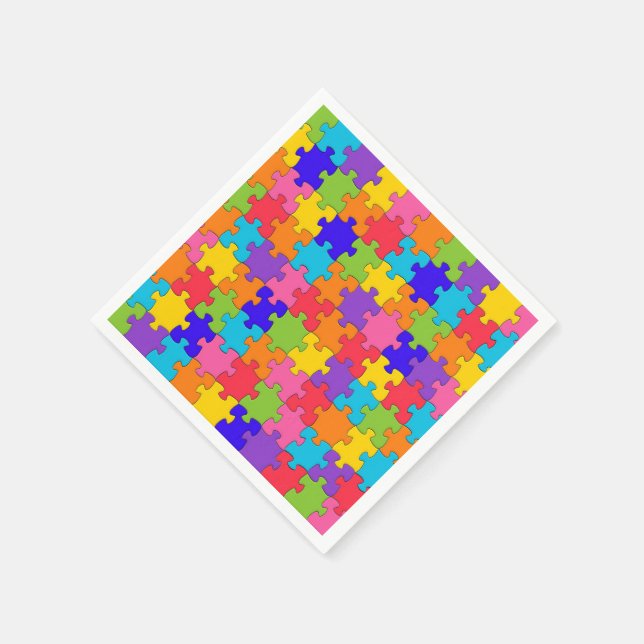 Colorful Jigszawa Puzzle Pappersservett (Hörn)