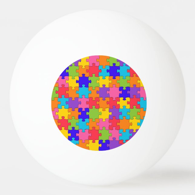 Colorful Jigszawa Puzzle Pingisboll (Framsidan)