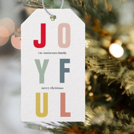 Colorful Joyful Holidays Presentetikett