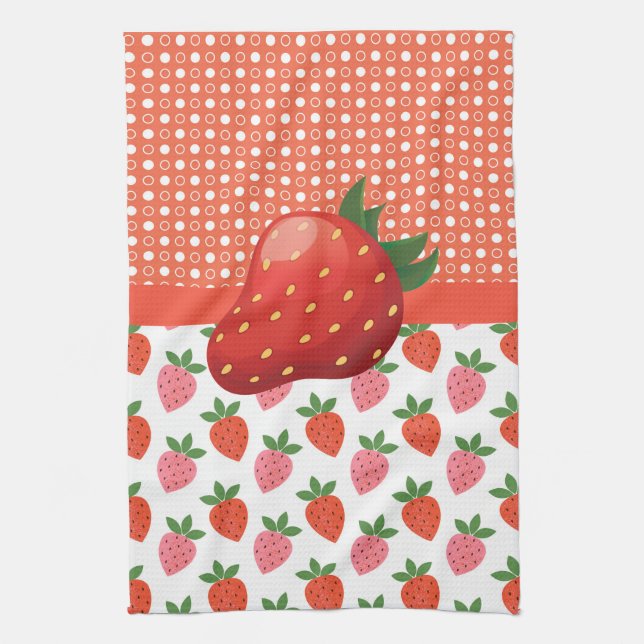 Colorful Juicy Strawberry Kökshandduk (Vertikal)