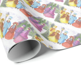 Colorful jul Carolers Presentpapper