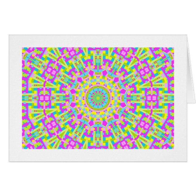 Colorful Kaleidoscope 05 (gränsad) Hälsningskort (Framsidan Horizontal)