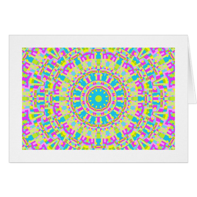Colorful Kaleidoscope 06 (gränsad) Hälsningskort (Framsidan Horizontal)