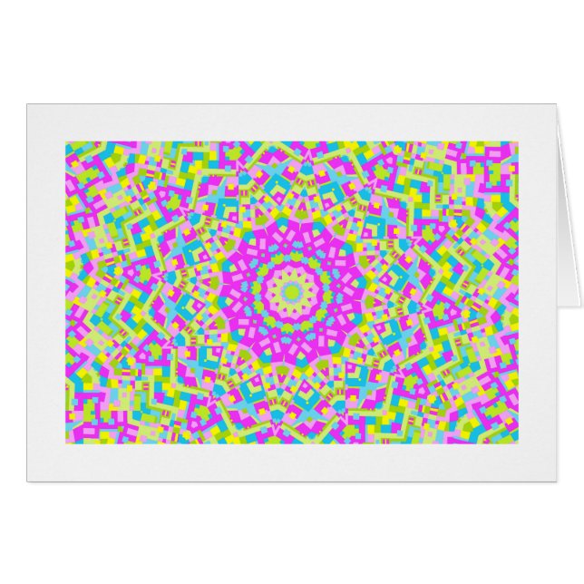 Colorful Kaleidoscope 08 (gränsad) Hälsningskort (Framsidan Horizontal)