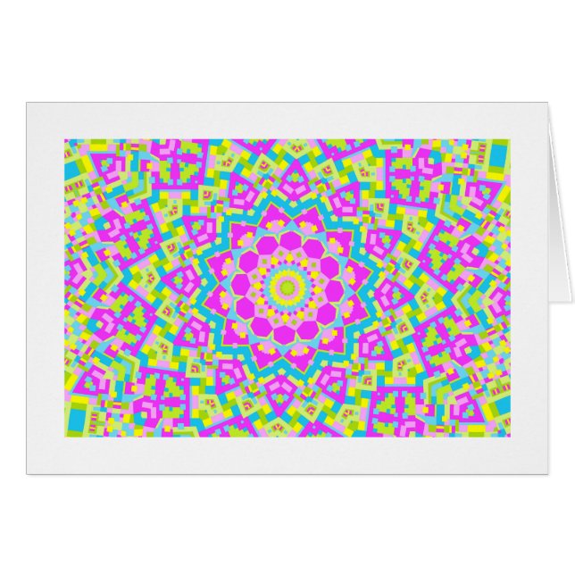 Colorful Kaleidoscope 09 (gränsad) Hälsningskort (Framsidan Horizontal)