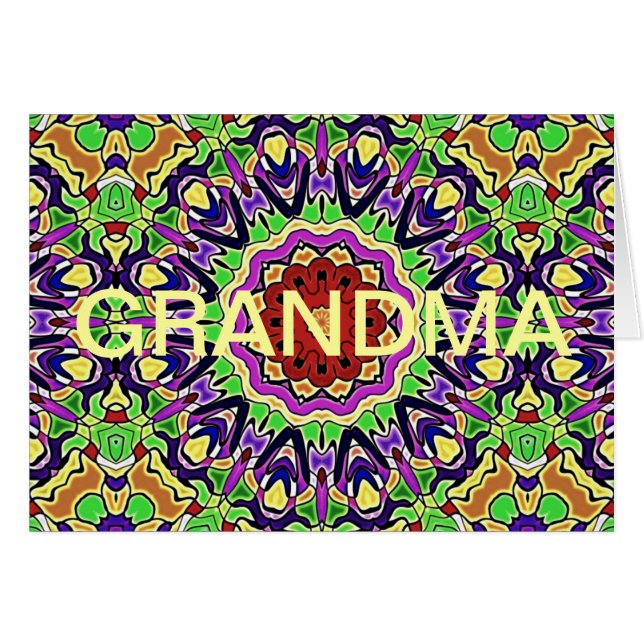 Colorful Kaleidoscope Mönster Hälsningskort (Framsidan Horizontal)