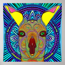 Colorful Kangaroo Mandala Unik intressant