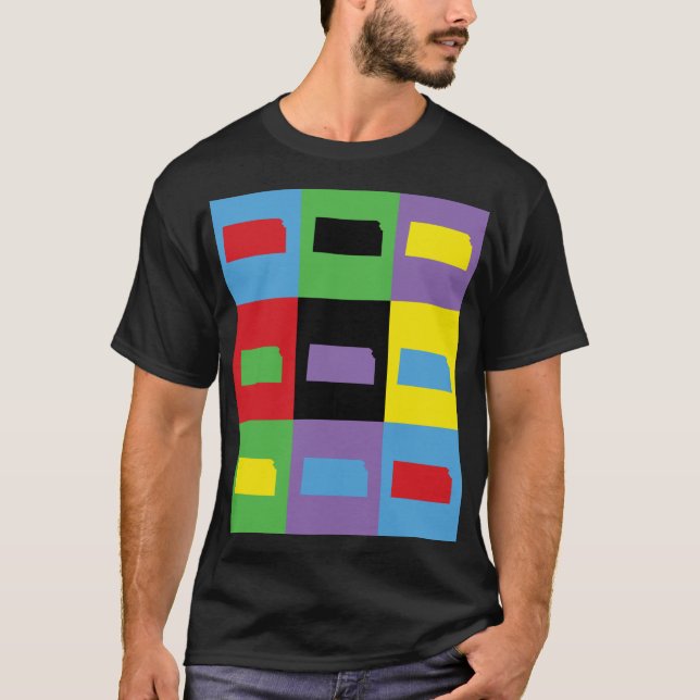 Colorful Kansas Mönster Pop Art T Shirt (Framsida)