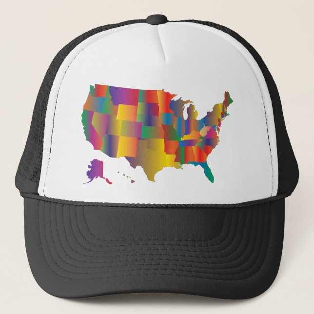 Colorful Karta i Amerika Keps (Framsida)