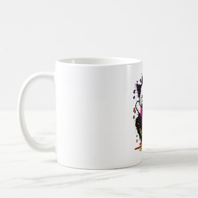 Colorful Kawaii Dancing Bichon Kaffemugg (Vänster)