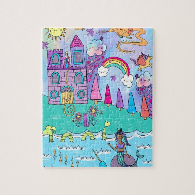 Colorful Kawaii Magic Fantasy Fairytale Puzzle Pussel (Vertikal)