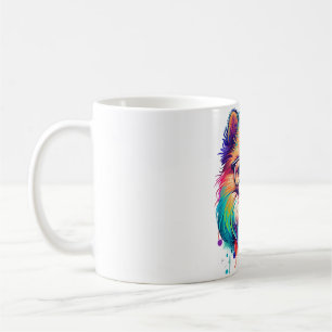Colorful Kawaii Pommanian Hipster Kaffemugg