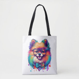Colorful Kawaii Pommanian Hipster Tygkasse