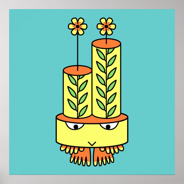 Colorful kawaii söt tecknade figurer poster (Framsidan)