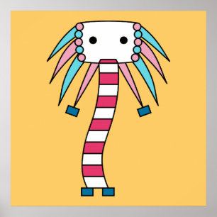 Colorful kawaii söt tecknade figurer poster