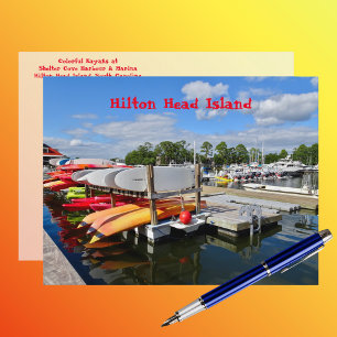 Colorful Kayaks Shelter Cove Marina Hilton Head SC Vykort
