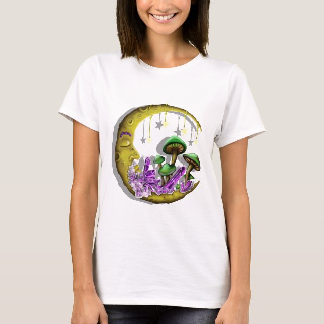 Colorful kelestial måne svamprum andlig t shirt (Framsida)
