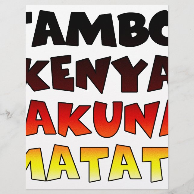 Colorful Kenyan Cheer: Jambo Hakuna Matata Delight (Framsida)